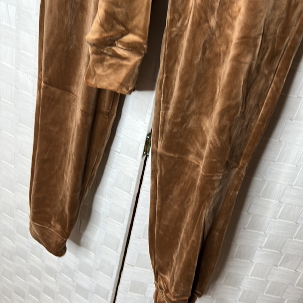 Brown Velour Jogger Set With Crop Hoodie - Picture 10 of 10